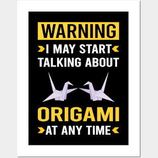 Warning Origami Posters and Art